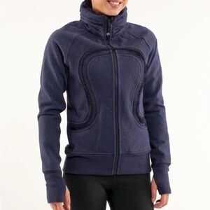 Lululemon Cuddle Up zip Jacket, size 4, dark purple (heathered black swan)
